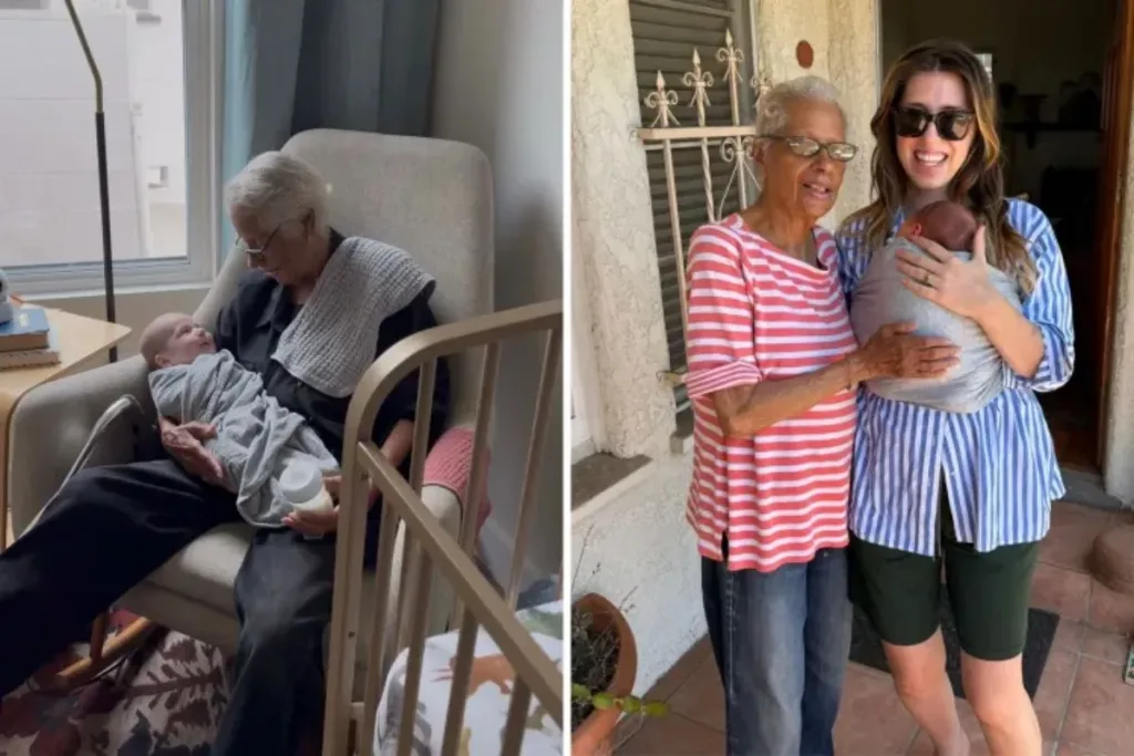 Família se muda para casa nova e conhece a vizinha de 90 anos que morava do outro lado da rua havia seis décadas, começa a trocar jantares e a deixá-la cuidar do bebê até transformá-la em avó de coração; a idosa passa a levar refeições, dar conselhos de mãe e virar o apoio que faltava à família de primeira viagem