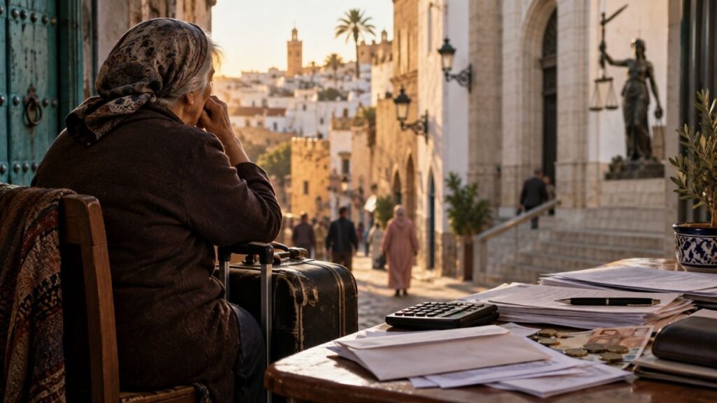 Aposentada espanhola de 77 anos passa 680 dias em Marrocos ao longo de quatro anos, continua recebendo cerca de € 604 por mês, mas Previdência identifica ausências acima do limite de 90 dias e renda familiar elevada, cancela o benefício e cobra de volta € 32.857 confirmados pela Justiça