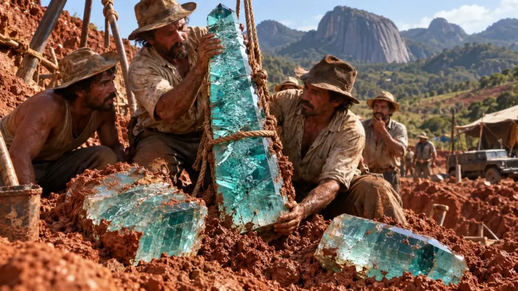 Garimpeiros de Pedra Azul, em Minas, arrancam do solo por volta de 1980 um cristal de água-marinha de quase 1 metro e cerca de 45 quilos que se parte em três na retirada, e o maior pedaço vira o obelisco Dom Pedro, de 10.363 quilates, a maior água-marinha lapidada do mundo, hoje exposta no Smithsonian