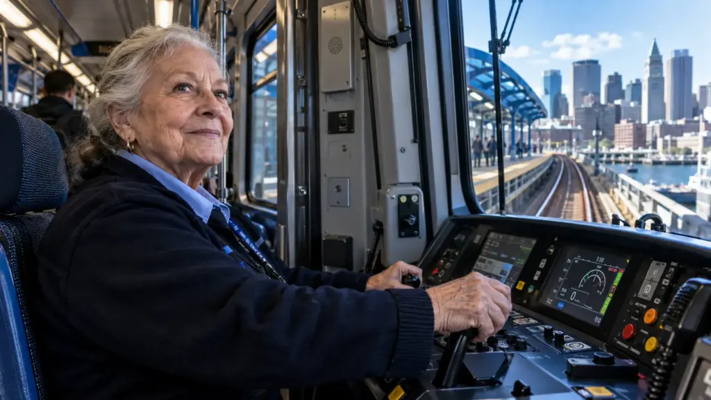 Maquinista de 81 anos e 233 dias entrou para o Guinness como a mulher mais velha a operar trens e trabalhava em tempo integral na Blue Line de Boston desde 1995