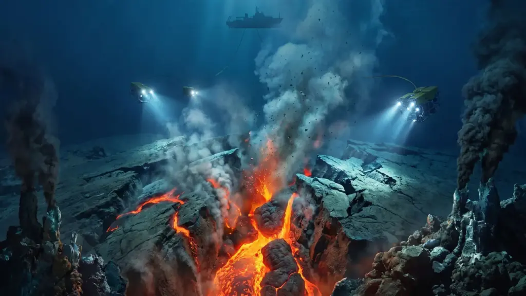 Fundo do oceano Índico se rompe diante dos cientistas pela primeira vez: crosta se move 4,2 metros em apenas 6 dias, derrama 160 milhões de m³ de lava e revela ao vivo o nascimento de uma nova porção do planeta