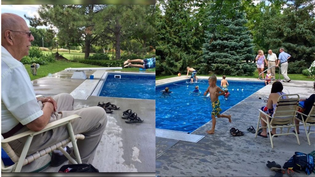 Aos 94 anos, viúvo começa a receber no quintal as crianças da vizinhança, constrói uma piscina de quase 10 metros para quebrar o silêncio, abre o espaço aos pequenos depois da morte da esposa e passa as tardes ao lado daqueles que os próprios vizinhos dizem ter virado seus netos adotivos