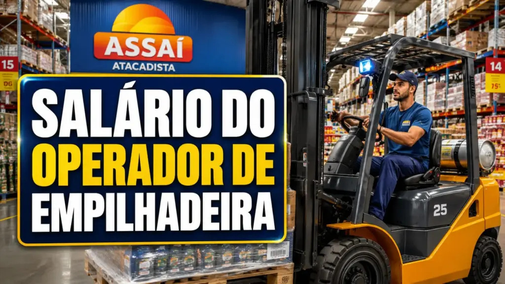 Quanto ganha um operador de empilhadeira de supermercado no Atacadão, Assaí e Carrefour em 2026, de acordo com os recrutadores