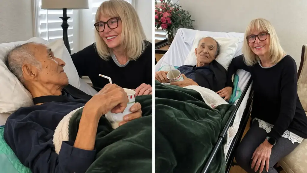 Corretora de imóveis de 75 anos vai checar um vizinho de 90 que vivia sozinho após o teto da casa desabar, percebe que ele estava sem família e com câncer terminal, passa a visitá-lo e o leva para morar no próprio quarto, adiando a reforma da casa, para cuidar dele em casa em tempo integral