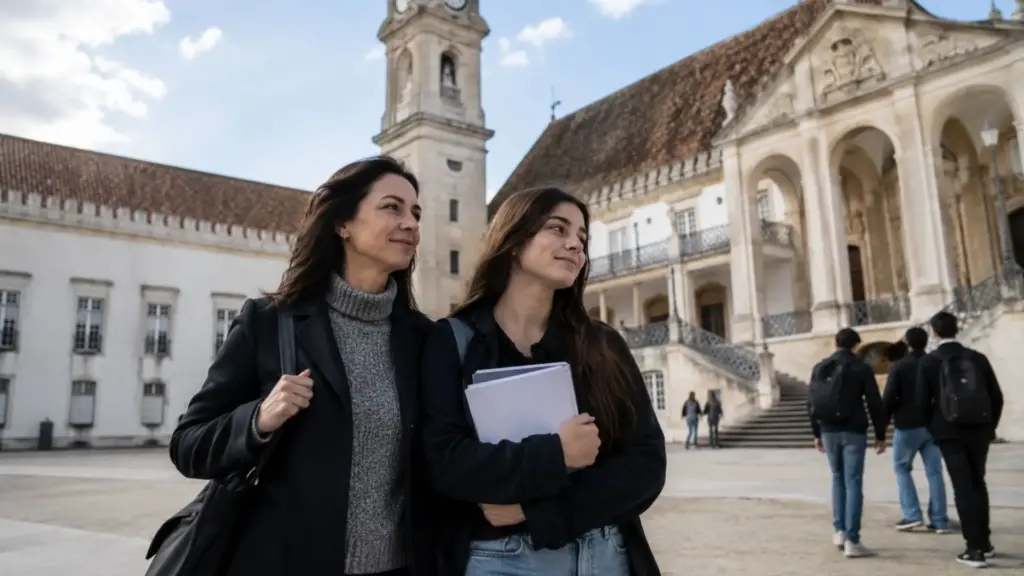Brasileira deixa Teresina para fazer doutorado, troca escola particular no Brasil pela rede pública em Portugal e passa da carreira de jornalista à pesquisa, enquanto filha que chegou aos 12 anos supera dificuldades na escola e entra em faculdade portuguesa
