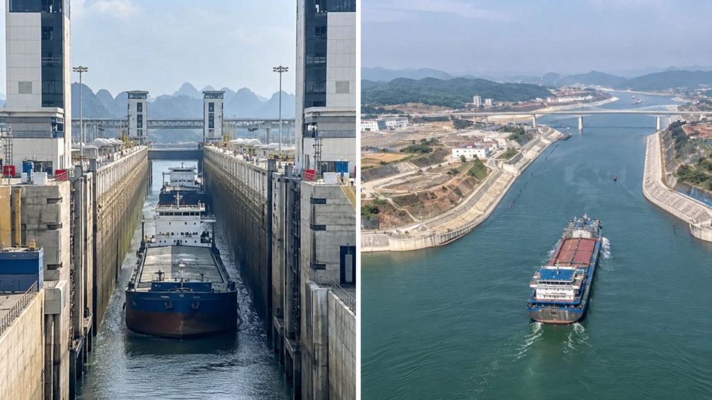 China inaugura Canal de Pinglu, de 134 km, que abre nova saída para o mar, elimina antigo trajeto de 560 km e pode poupar mais de 5 bilhões de yuans por ano em logística
