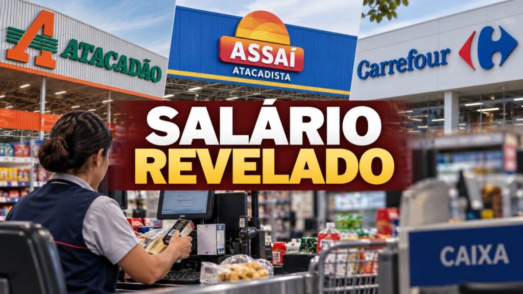 Quanto ganha a chefe dos caixas no Atacadão, Assaí e Carrefour em 2026? Função lidera operadores, controla sangrias e fechamentos, enquanto levantamentos revelam diferenças salariais que podem surpreender entre redes e cidades