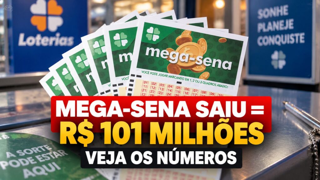 Mega-Sena 3059 tem bolão no interior de SP ganhando R$ 101,9 milhões; confira os números sorteados.