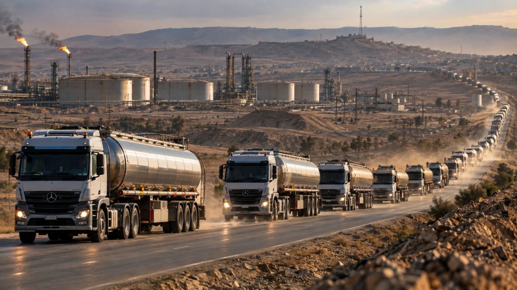 Iraque coloca 209 caminhões tanque na estrada, move mais de 6 milhões de litros de petróleo em dois dias e testa rota terrestre até Kirkuk para reforçar exportações por Ceyhan Iraque coloca 209 caminhões tanque na estrada, move mais de 6 milhões de litros de petróleo em dois dias e testa rota terrestre até Kirkuk para reforçar exportações por Ceyhan