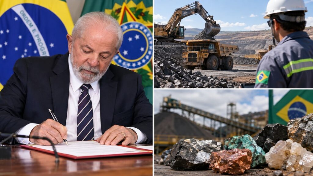 Lula sanciona nova política para minerais críticos e estratégicos, cria fundo garantidor com participação da União de até R$ 2 bilhões e libera até R$ 5 bilhões em créditos fiscais entre 2030 e 2034 para estimular beneficiamento, transformação mineral e produção de maior valor agregado dentro do Brasil