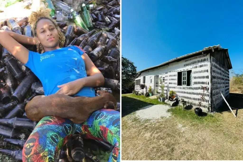 Mãe de 55 anos e filha de 27 recolhem mais de 8 mil garrafas de vidro abandonadas no litoral de Pernambuco e, depois de quase dois anos de coleta e limpeza, usam o material para erguer uma casa de sete cômodos que hoje recebe visitantes e hóspedes