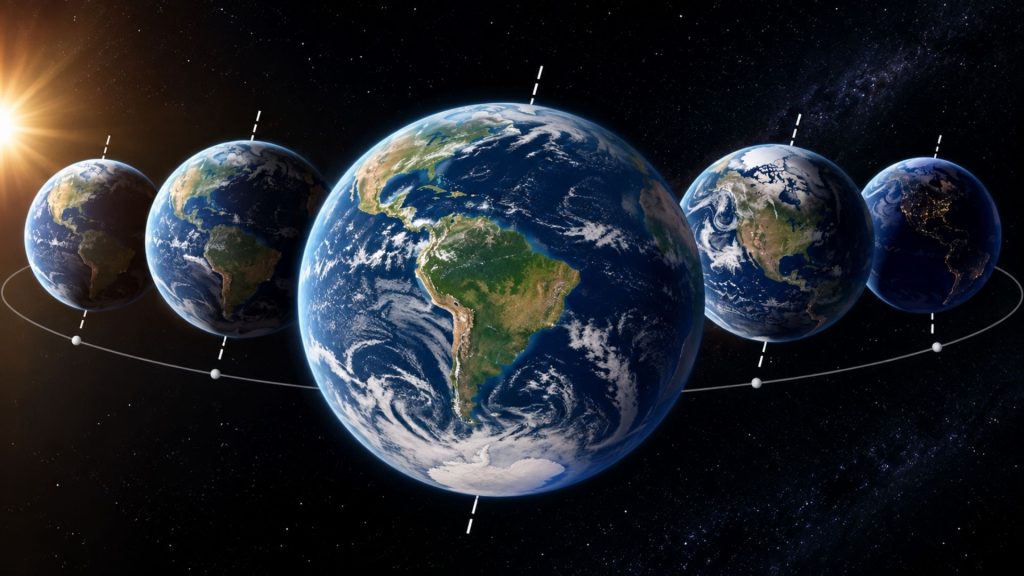 NASA fotografa a Terra ao longo do ano e mostra continentes aparentemente mudando de posição por causa da inclinação de 23,5° do planeta