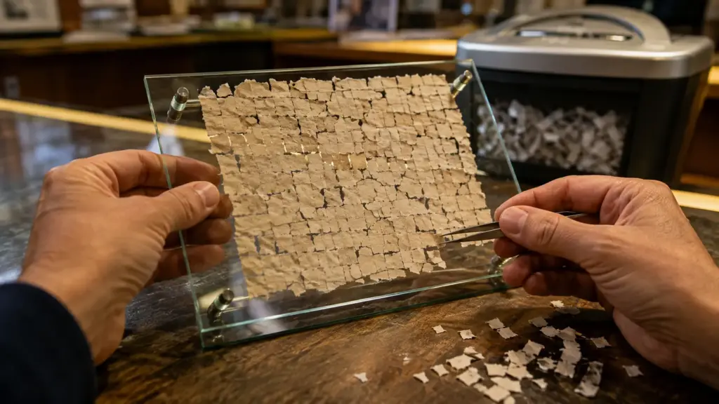 Homem tritura bilhete de loteria de € 15 mil achando que perdeu, remonta mais de 100 pedaços com pinças e leva papel preso entre vidros para cobrar