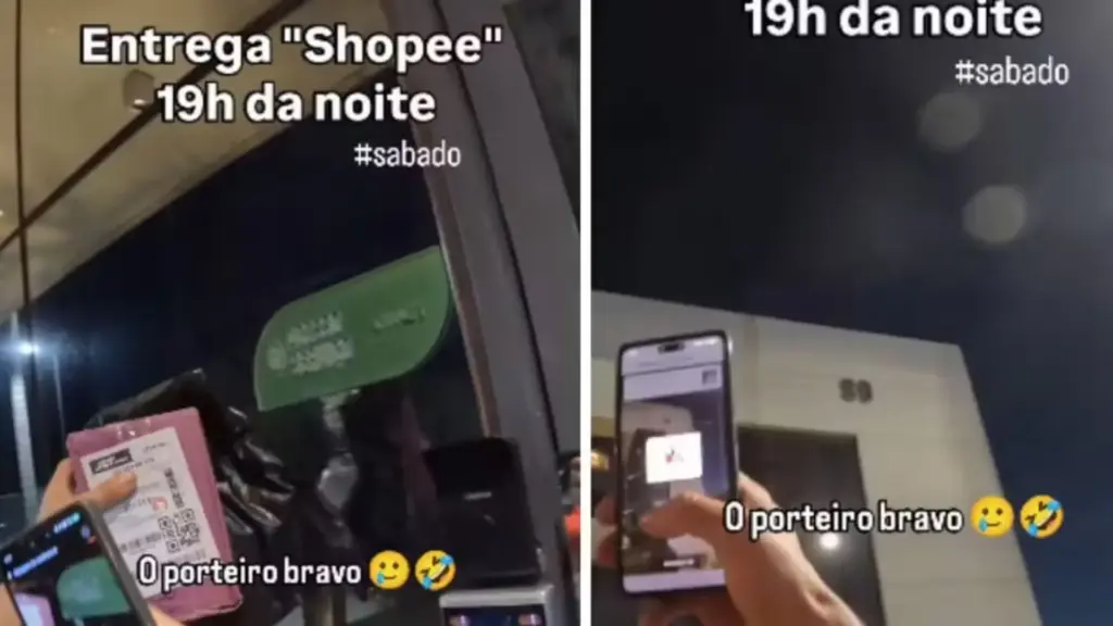 Porteiro reclama ao receber encomenda por volta das 19h de um sábado, motoboy responde que também queria estar em casa e explica que o horário não depende dele; vídeo ultrapassa 239 mil visualizações e reacende debate sobre pressão, atrasos e rotina dos entregadores de aplicativo