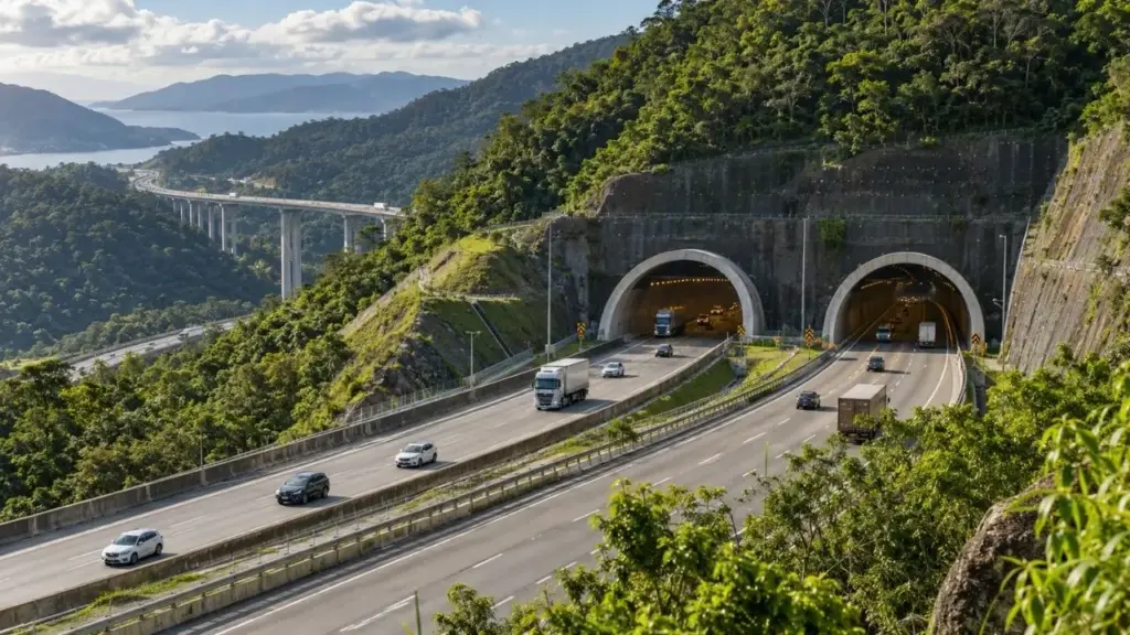 Santa Catarina pode ganhar túnel duplo de até 2,3 quilômetros por R$ 3,1 bilhões em um dos trechos mais críticos da BR-101, obra prevê ponte, novas faixas e transferência de concessão, enquanto projeto cancelado há uma década volta ao jogo com possibilidade de autorização ainda no primeiro semestre de 2027