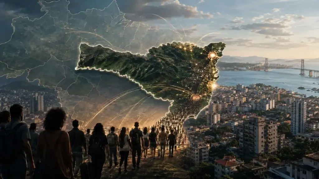 “Todo mundo está indo para Santa Catarina?” Estado ganha 125,7 mil moradores entre 2025 e 2026, lidera o crescimento populacional absoluto do país e ainda emplaca 6 cidades entre as 20 que mais receberam habitantes, com Florianópolis sozinha adicionando quase 11 mil pessoas em apenas um ano