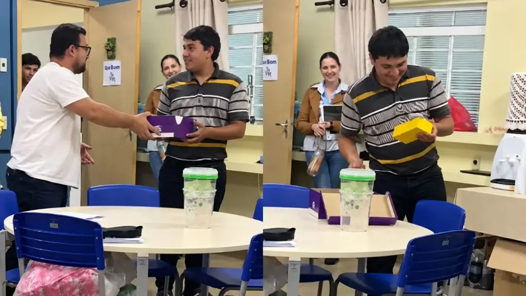 Aluno que usava o laboratório da escola para estudar ganha celular novo comprado por colegas e professores: Isaac foi chamado à diretoria pensando que seria advertido, mas acabou surpreendido com o presente