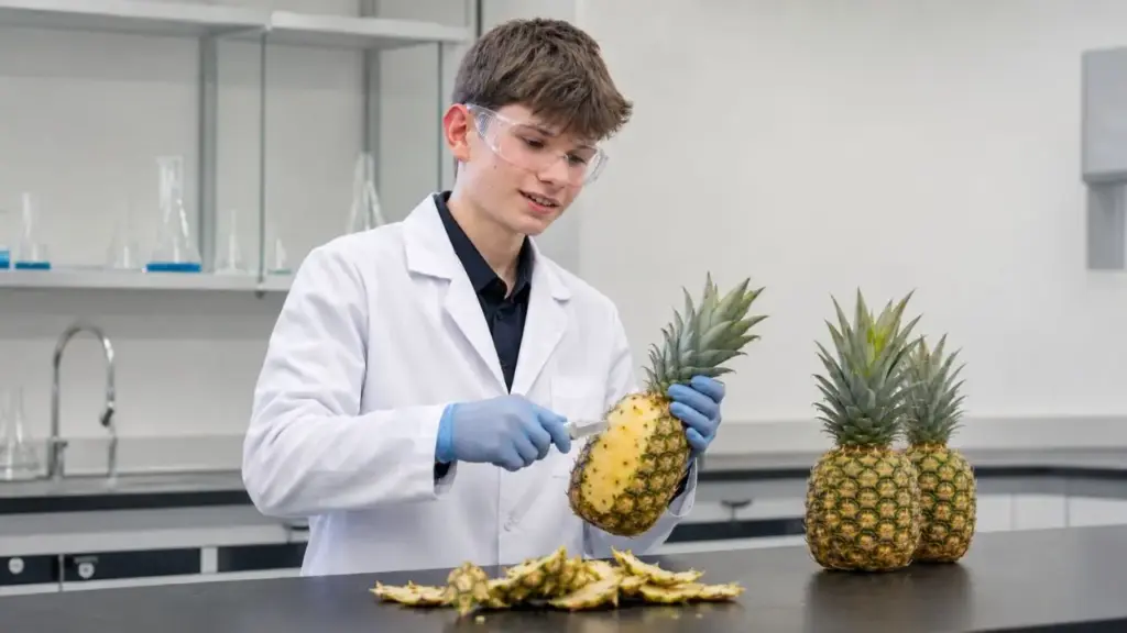 Conhecido como “Menino do Abacaxi”, estudante de apenas 16 anos transforma resíduo da fruta em embalagem que desaparece em pouco mais de um mês Conhecido como “Menino do Abacaxi”, estudante de apenas 16 anos transforma resíduo da fruta em embalagem que desaparece em pouco mais de um mês