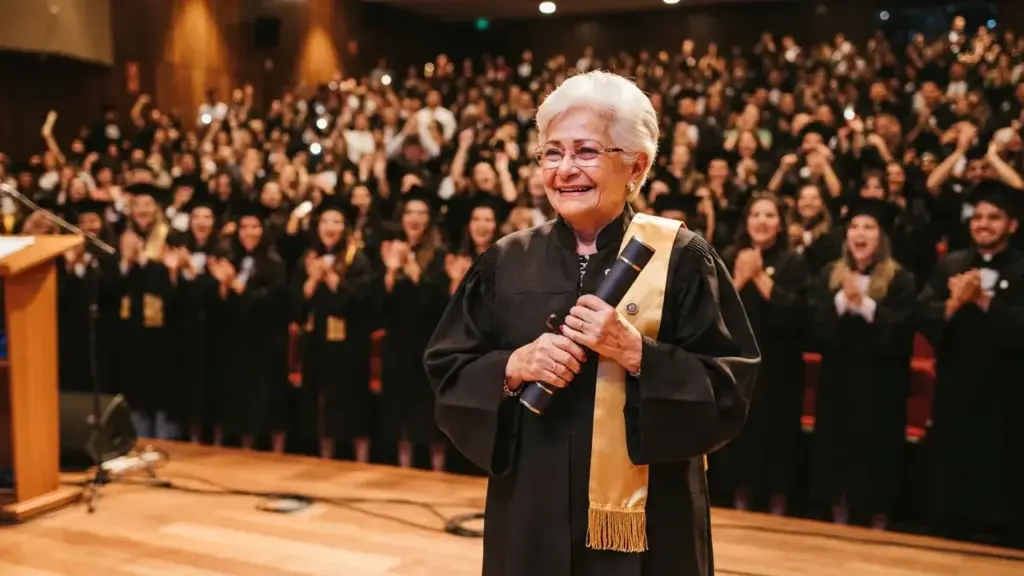 Aos 75 anos, Célia Luísa dos Reis Mesquita subiu ao palco em Saquarema ouvindo a plateia gritar Dona Célia, recebeu o diploma de Serviço Social e lembrou do tempo em que varria as ruas de Bacaxá de dia e só passava em casa para tomar banho antes da aula da noite