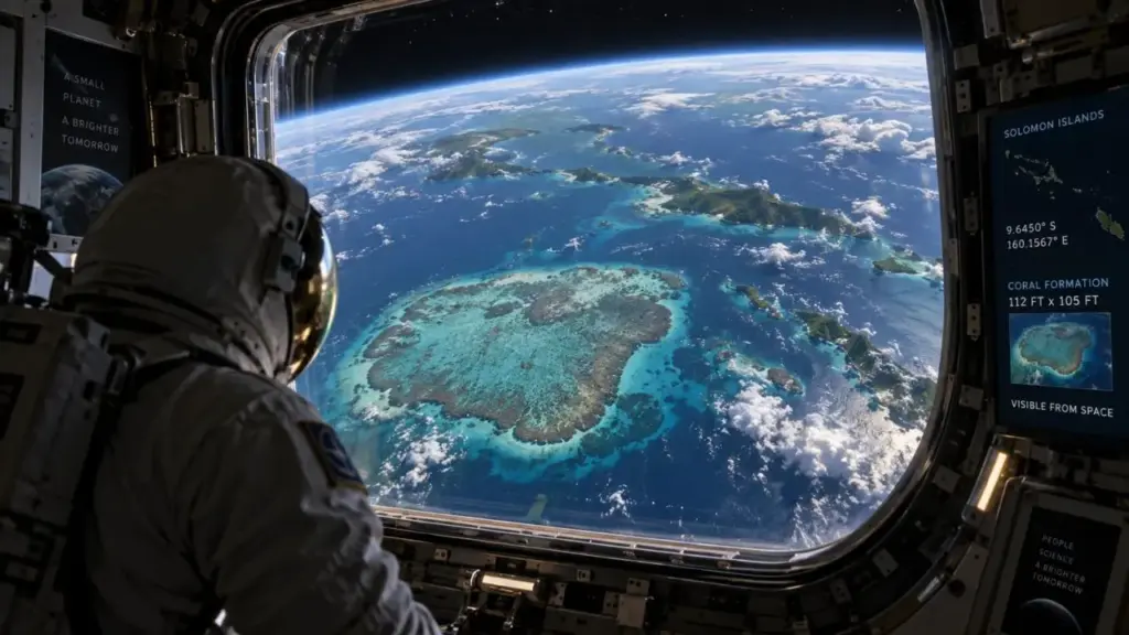 Capaz de ser vista do espaço, a maior colônia individual de coral já registrada no planeta mede 34 metros de comprimento, 32 metros de largura e 5,5 metros de altura, tem cerca de 300 anos e abriga quase 1 bilhão de pólipos