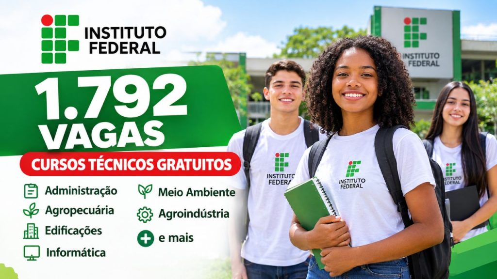Instituto Federal oferece 1.792 vagas em cursos técnicos gratuitos em Informática, Agropecuária, Química, Edificações e outras 38 opções para estudar no IFNMG
