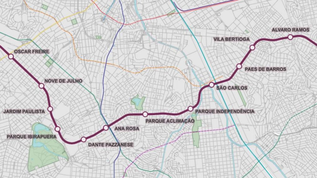 Cetesb pede estudo de impacto ambiental para a Linha 16-Violeta do metrô de SP, obra estimada em R$ 37,5 bilhões com 16 estações e leilão ainda “a definir” Cetesb pede estudo de impacto ambiental para a Linha 16-Violeta do metrô de SP, obra estimada em R$ 37,5 bilhões com 16 estações e leilão ainda “a definir”
