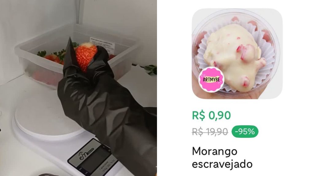 Confeiteira de 31 anos, dona de uma loja com menos de 400 seguidores, deixou o corretor cravar “morango escravejado” no doce da moda a R$ 0,90, o print bateu 658 mil visualizações, ela soltou um “tô passada” e depois decidiu o destino do nome errado