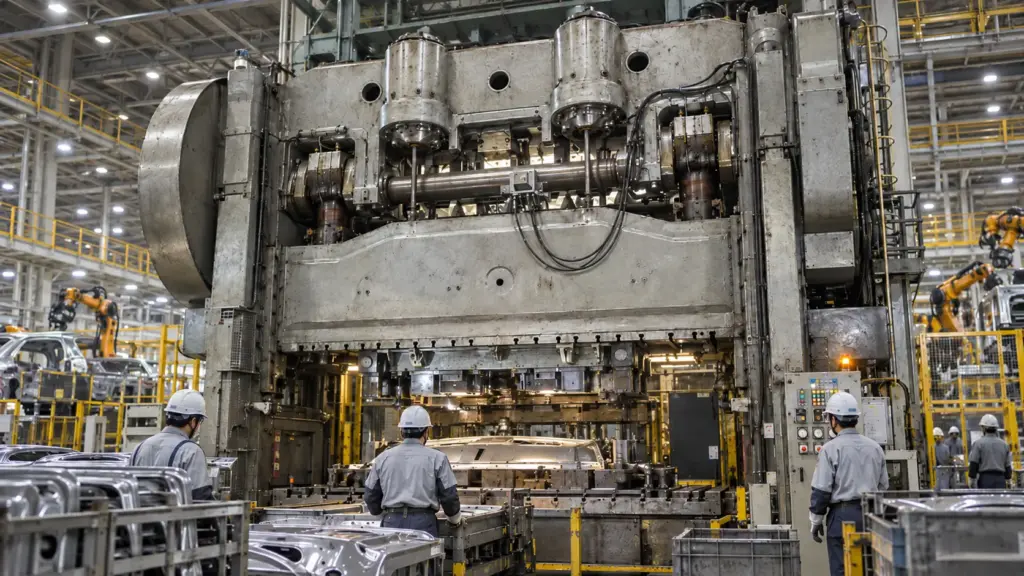 Comprada pela Toyota em 1934, prensa Komatsu de 700 toneladas atravessou mais de 90 anos de produção, deixou os Estados Unidos e agora voltou ao Japão para continuar trabalhando Comprada pela Toyota em 1934, prensa Komatsu de 700 toneladas atravessou mais de 90 anos de produção, deixou os Estados Unidos e agora voltou ao Japão para continuar trabalhando