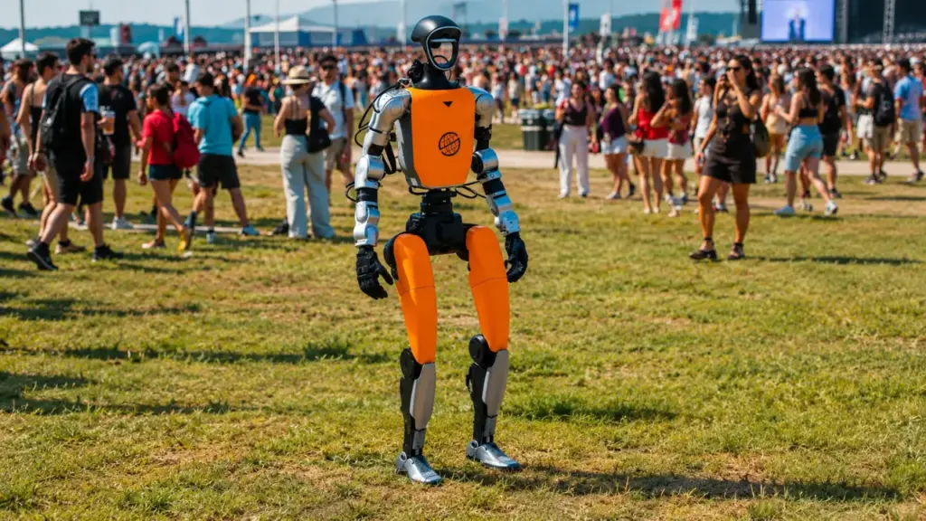 Robô humanoide de 1,45 m que corre a 7,2 km/h e usa IA, LiDAR e câmeras será segurança do Rock in Rio