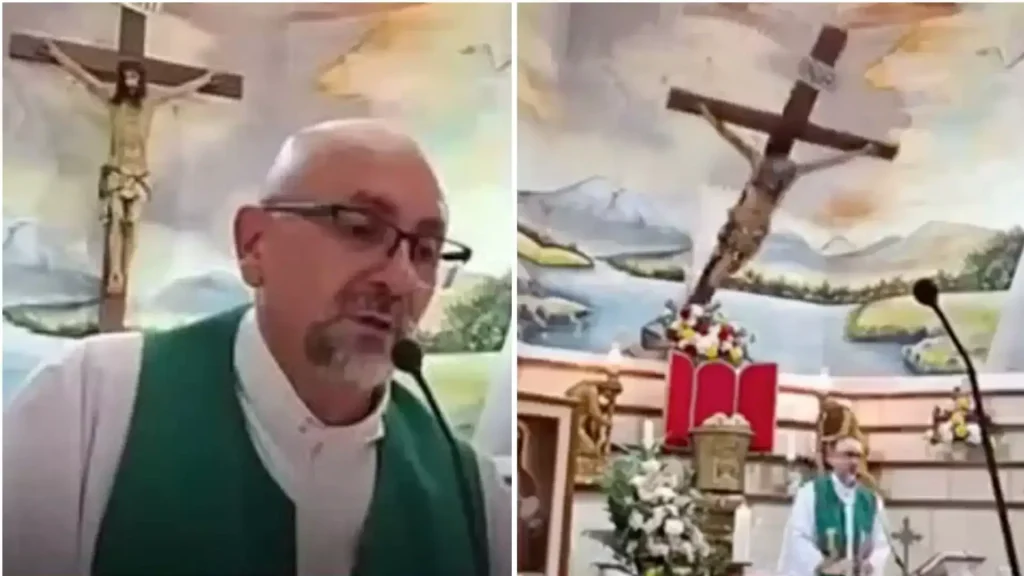 VÍDEO: Padre morre após ser atingido por cruz gigante que caiu na Igreja VÍDEO: Padre morre após ser atingido por cruz gigante que caiu na Igreja