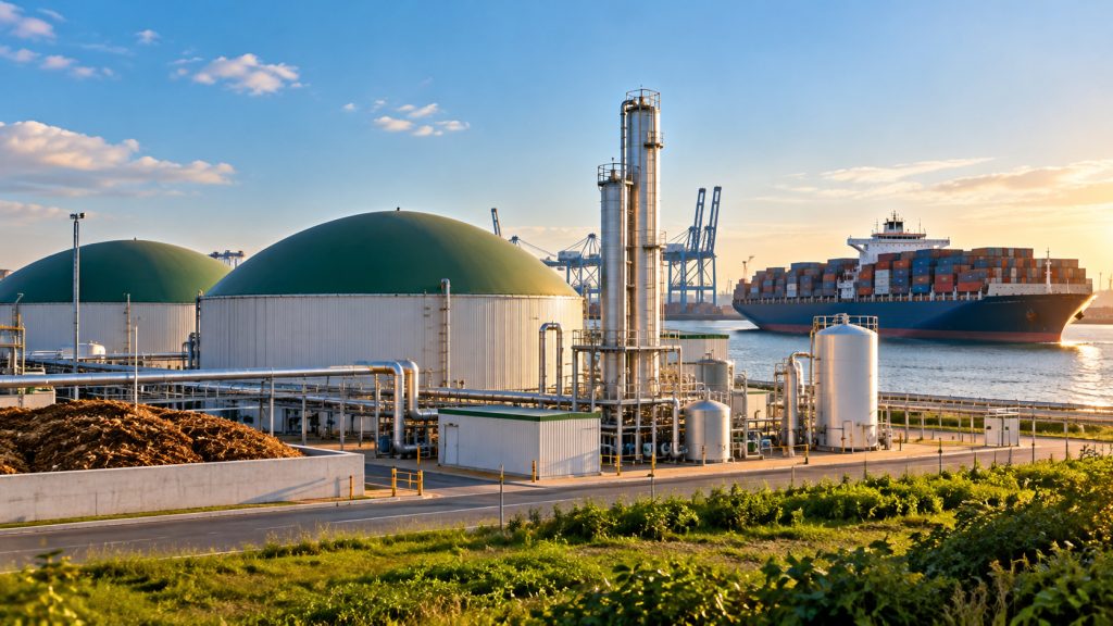 ENGIE e CMA CGM anunciam fábrica de biometano na França para transformar resíduos em combustível para navios e reduzir emissões de CO₂