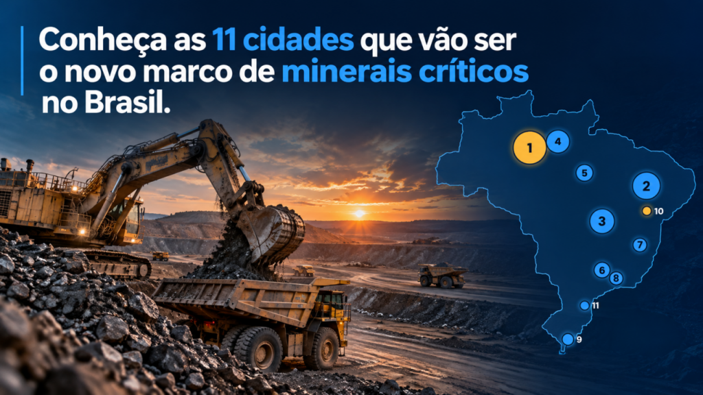 Minerais críticos: conheça os 10 projetos que somam R$ 39,4 bilhões e colocam 11 cidades no mapa da mineração brasileira