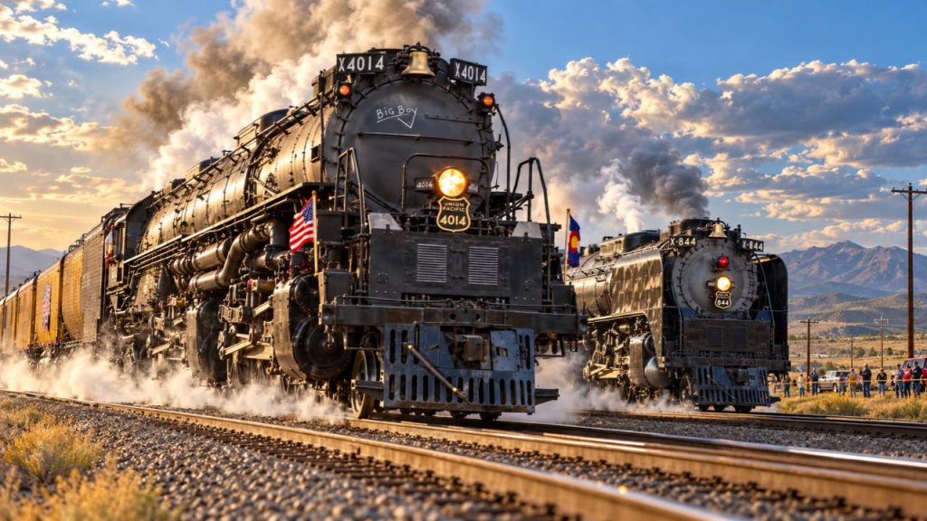 Big Boy nº 4014, gigante de 544 toneladas e 40 metros, volta a viajar com a locomotiva nº 844 e reúne duas lendas a vapor pela primeira vez desde 2019 Big Boy nº 4014, gigante de 544 toneladas e 40 metros, volta a viajar com a locomotiva nº 844 e reúne duas lendas a vapor pela primeira vez desde 2019