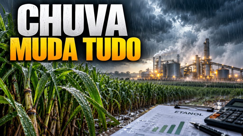 Chuva demais, cana de menos nas usinas: até 27 milhões de toneladas podem ficar no campo para 2027, enquanto previsão de etanol de cana encolhe 800 milhões de litros no Centro-Sul