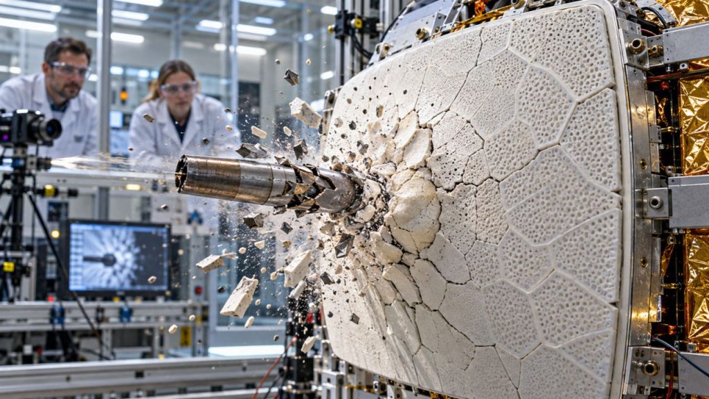 Cientistas copiam casca de ovo e criam escudo espacial que reduz em quase 65% a velocidade de projéteis Cientistas copiam casca de ovo e criam escudo espacial que reduz em quase 65% a velocidade de projéteis