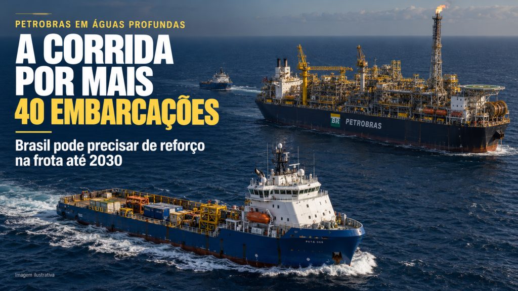 Petrobras avança em águas profundas, mas os navios viram o centro de uma disputa: Brasil pode precisar de mais 40 embarcações até 2030 enquanto diárias offshore podem chegar a US$ 60 mil em cinco anos