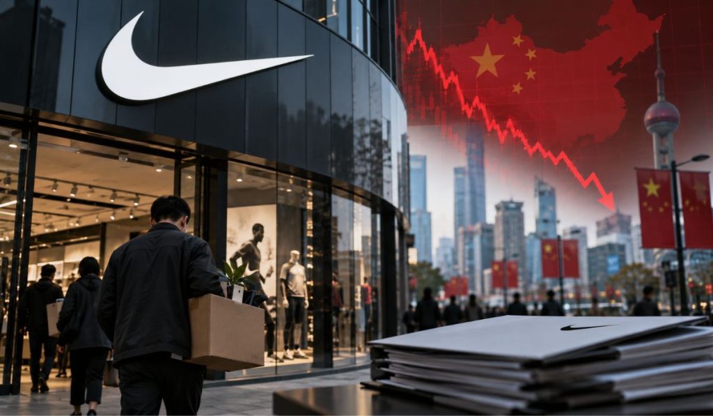 Nike anuncia novos cortes de empregos após vendas caírem 26% na China e amplia reestruturação global
