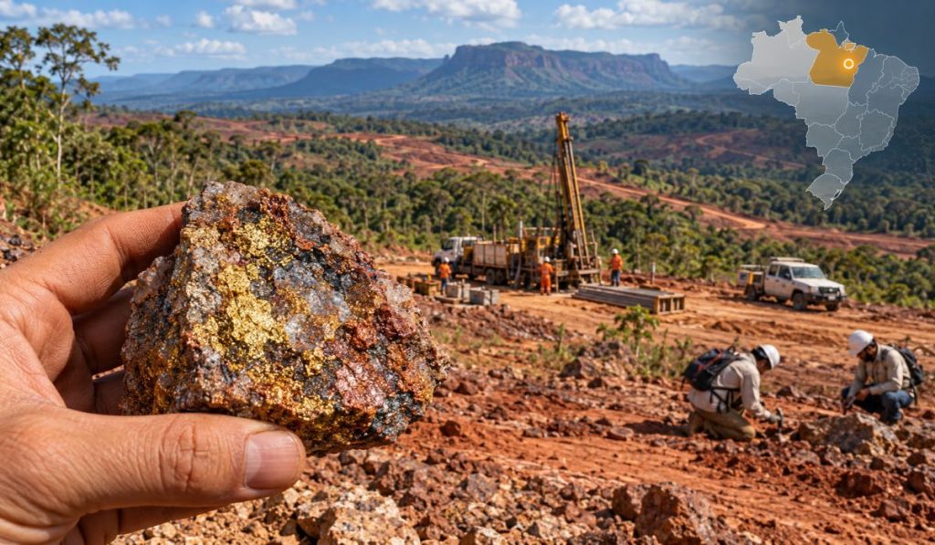 Mineradora identifica 21 novos alvos de ouro e cobre no Pará e encontra amostras de rocha com até 45 gramas de ouro por tonelada Mineradora identifica 21 novos alvos de ouro e cobre no Pará e encontra amostras de rocha com até 45 gramas de ouro por tonelada