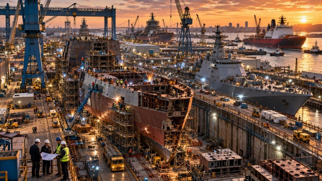 EUA preparam US$ 65,8 bilhões para construir novos navios, planejam 122 embarcações e atraem US$ 150 bilhões da Coreia do Sul para tentar reviver sua indústria naval