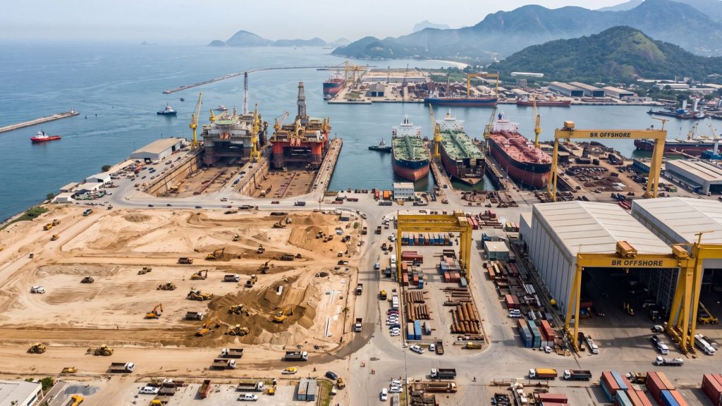 BR Offshore prepara estaleiro em área de 6 milhões de m² para desmontar navios e plataformas gigantes no Rio de Janeiro