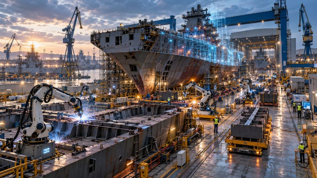 Fincantieri investe quase € 100 milhões para levar robôs, IA física e gêmeos digitais a 13 estaleiros e acelerar a construção naval com mais produtividade e segurança