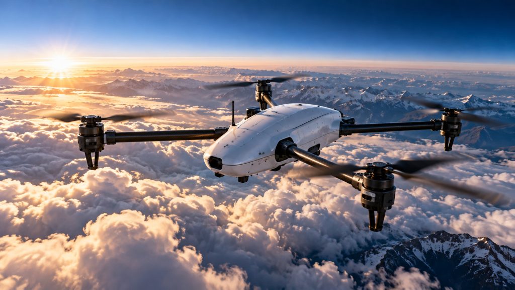 Drone suíço sobe a 10.438 metros, acima do Everest, e suporta ventos de até 130 km/h: nova máquina quer substituir balões meteorológicos e antecipar riscos para aviões e tempestades