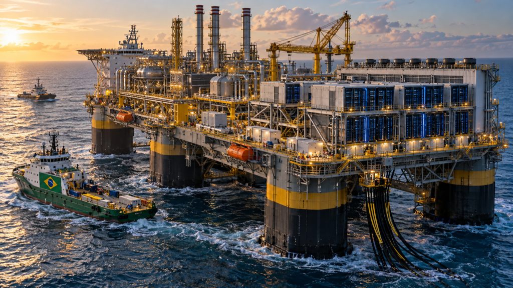 Tecnologia de empresa brasileira aparece em projeto de plataformas no mar capazes de alimentar data centers de inteligência artificial de até 1 gigawatt com gás natural offshore