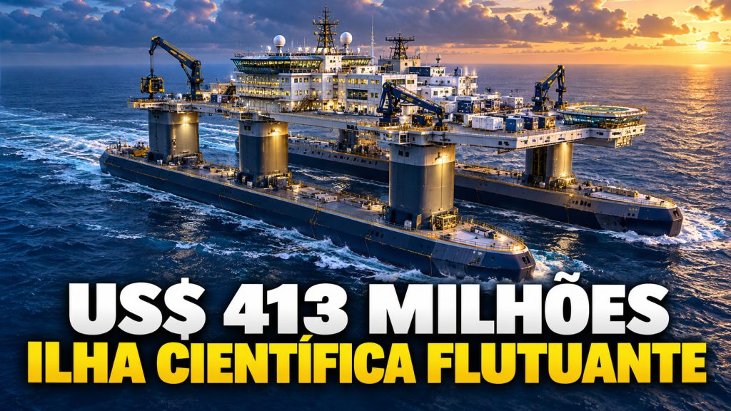 China encomenda ilha flutuante de US$ 413 milhões com 138 metros, seis laboratórios e espaço para 238 pessoas pesquisarem o oceano