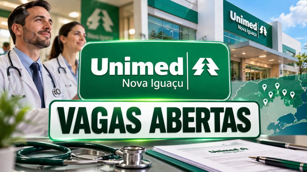 Unimed convoca para vaga de médico cooperado em 33 especialidades, com atuação em 8 municípios do Rio de Janeiro e inscrições presenciais prorrogadas até 30 de outubro de 2026