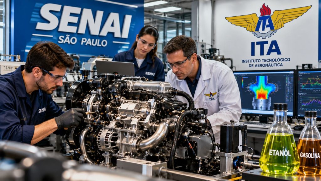 SENAI-SP e ITA começam a desenvolver motor flex que pode extrair mais quilômetros do etanol com tecnologia usada em carros de alta performance SENAI-SP e ITA começam a desenvolver motor flex que pode extrair mais quilômetros do etanol com tecnologia usada em carros de alta performance
