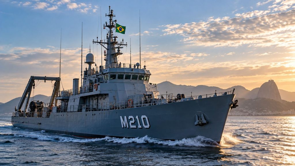 Marinha utiliza navios de madeira para enfrentar explosivos no oceano porque um casco de aço poderia aumentar o perigo Marinha utiliza navios de madeira para enfrentar explosivos no oceano porque um casco de aço poderia aumentar o perigo