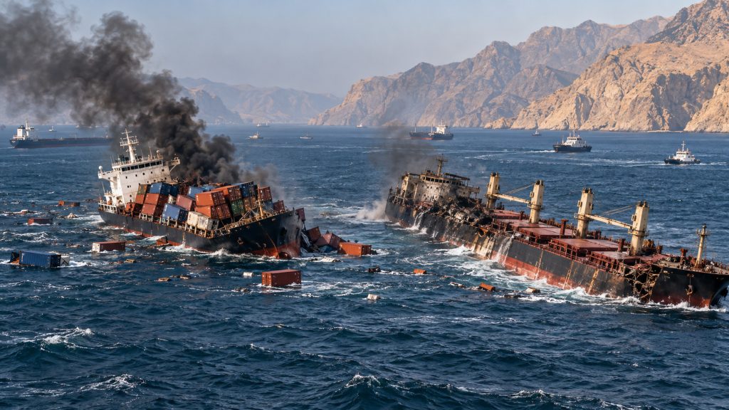 Dois navios afundam perto do Estreito de Ormuz em poucas horas: GFS Pride e Cape Dao entram na lista de 113 incidentes confirmados pela OMI, e petróleo enfrenta nova ameaça