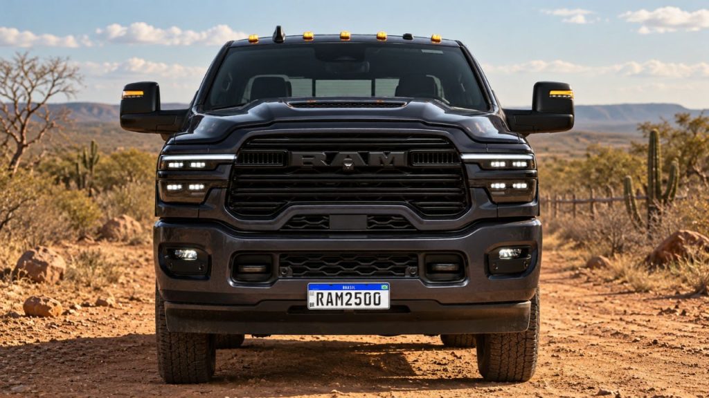 Nova Ram 2500 Night Edition chega ao Brasil com visual escurecido, 436 cv, tração 4×4 e reboque de até 8.948 kg, cobrando R$ 10 mil a mais que a Laramie convencional
