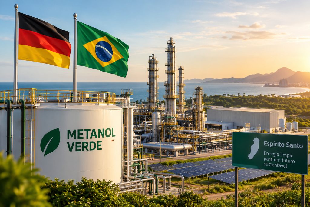 Alemanha negocia investimento em usina de metanol verde no Espírito Santo Alemanha negocia investimento em usina de metanol verde no Espírito Santo